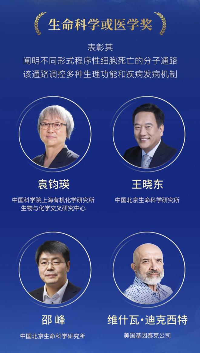2026顶科奖生命科学或医学奖四位得主。