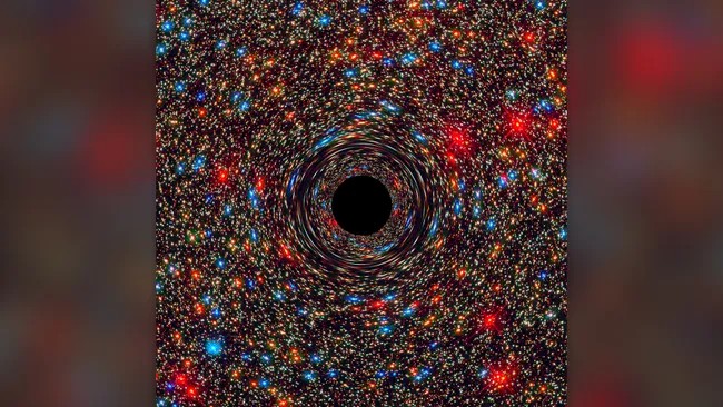 一张黑洞扰动星系的模拟图像,假如这些星系是我们的细胞......