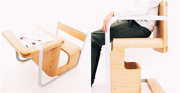 可当椅子和书桌的多功能座椅设计