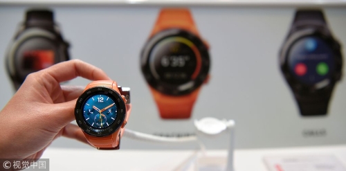 Huawei's Watch 2 is on display at the Mobile World Congress in Barcelona