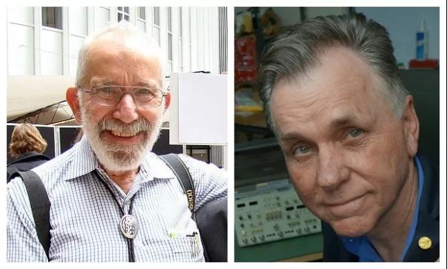 新细菌的发现者：Robin Warren（左）与Barry Marshall（右）