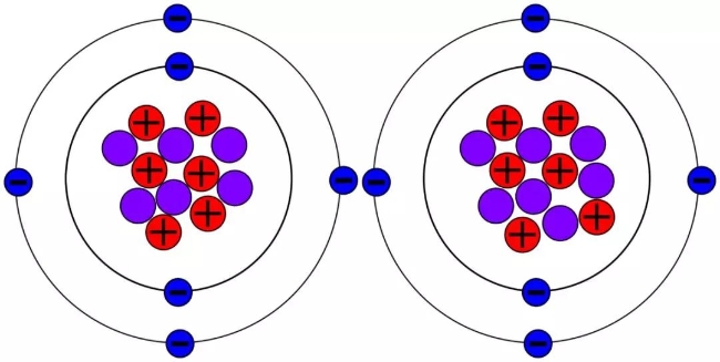碳-12（左）和碳-13（右）