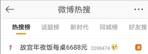6688元的故宫年夜饭上热搜 网友：少一人可以减680吗？