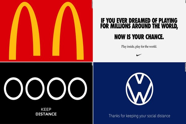 双语：McDonald's and other brands are making 'social distancing' logos麦当劳、奥迪等品牌纷纷推出“社交隔离版”logo 