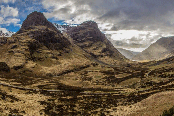 苏格兰格伦科峡谷自然风景