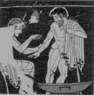古希腊描绘医生给病人放血的画面，图片来源wikipedia